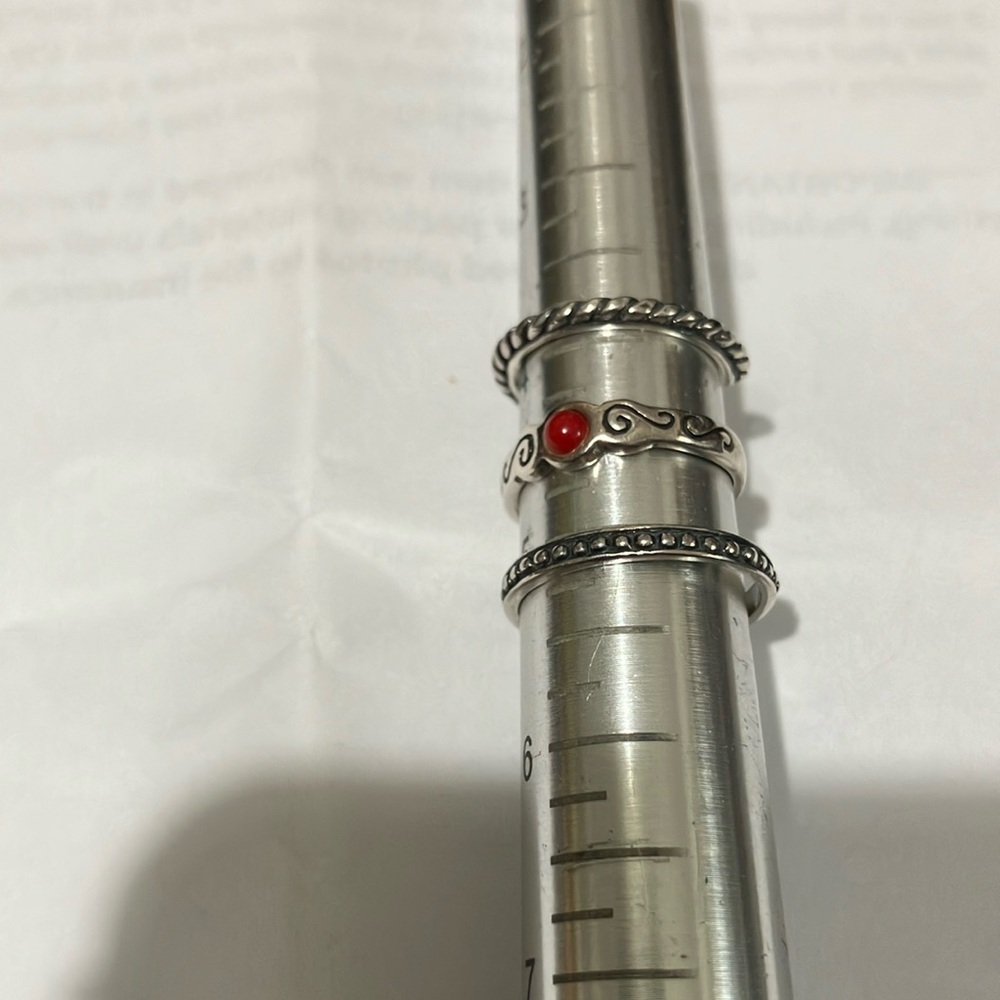 Sterling Silver Silpada  and Red Gemstone Rings